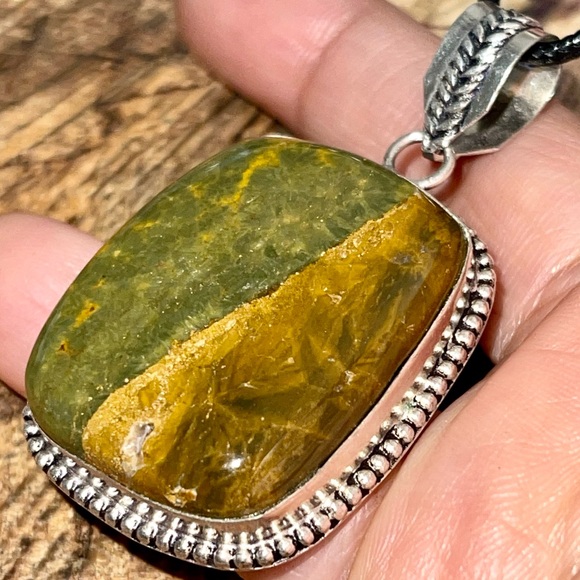 Olive Opal Pendant 2” - Picture 1 of 10